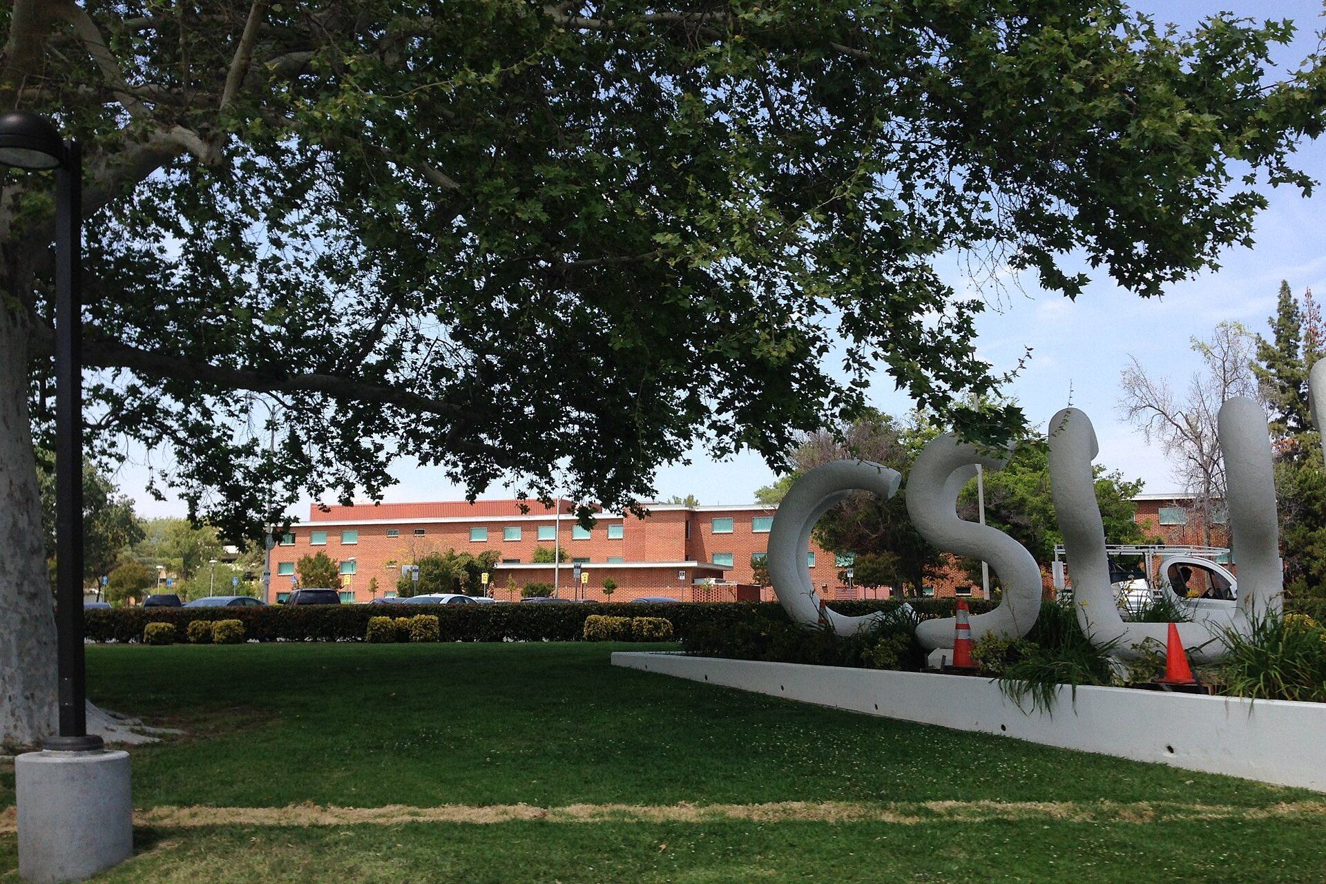 The CSUN letters on the lawn at California State University, Northridge