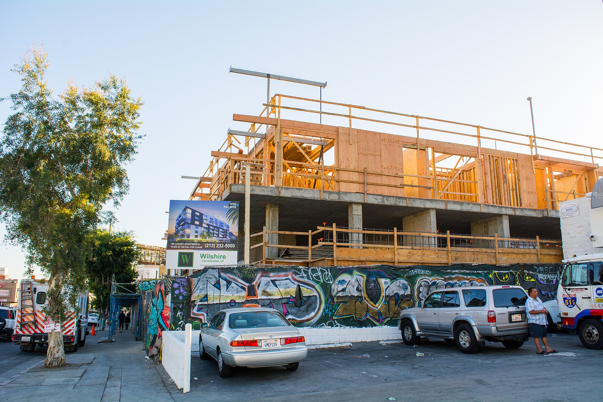 A condominium under construction on South Western Avenue in Los Angeles
